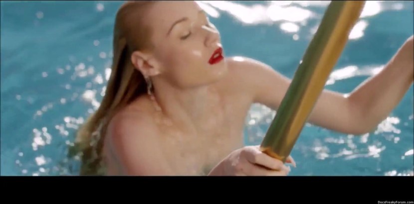 Swimming naked in the pool