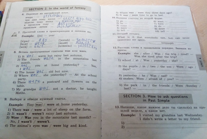 Associations on English Read the Sentences