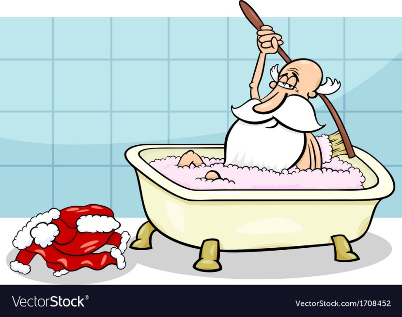 Santa Claus in the bathroom