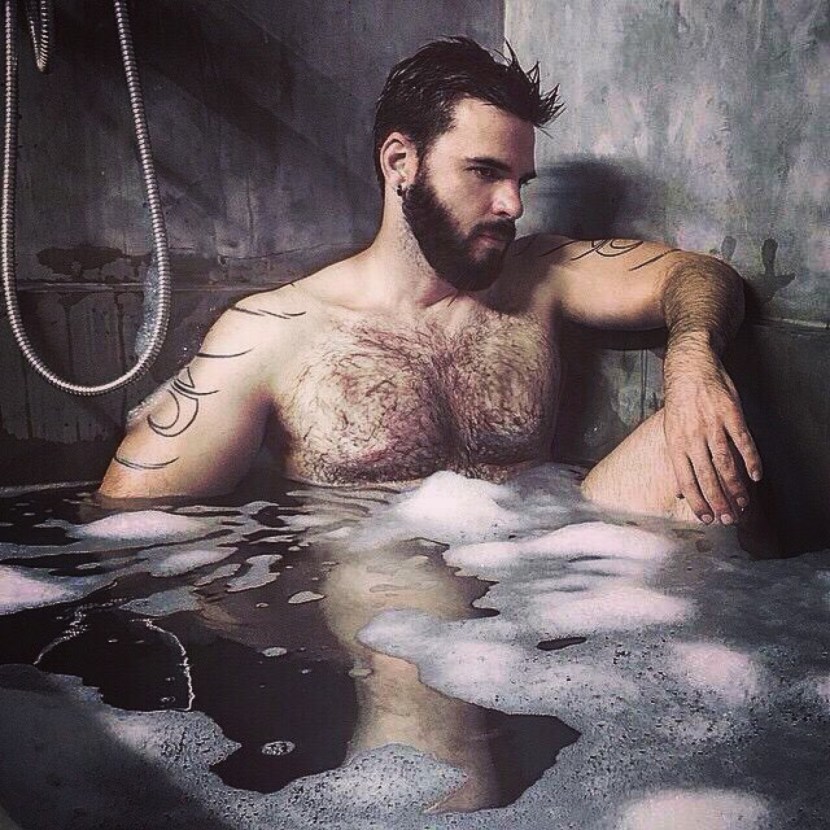 Brutal man in the bathroom