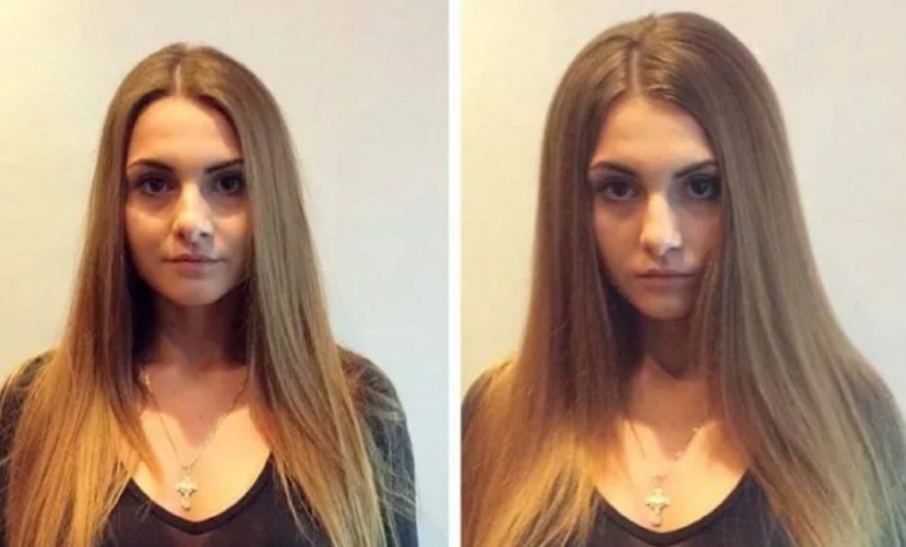 Corrugation for short hair before and after