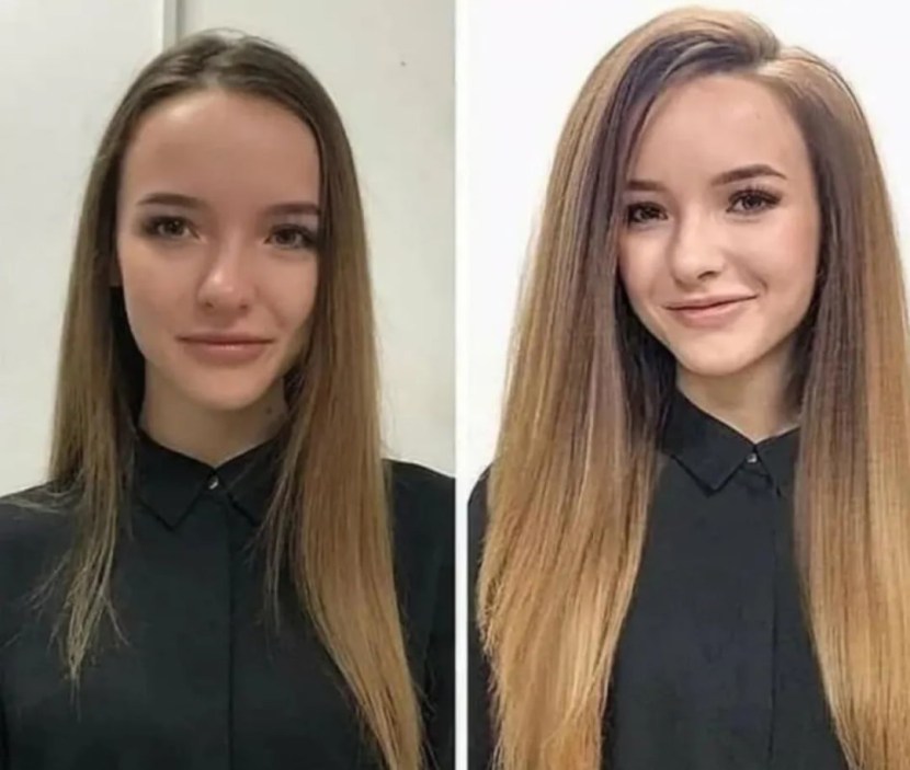 Hofre on the hair before and after