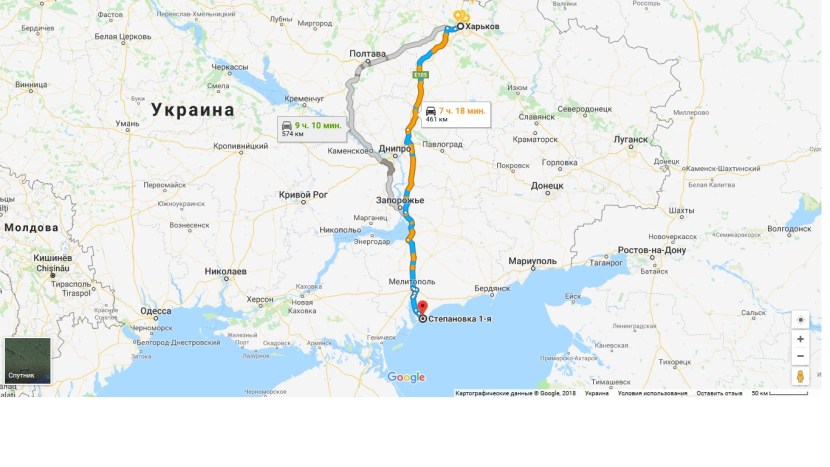 Slavyansk and Kramatorsk on the map of Ukraine