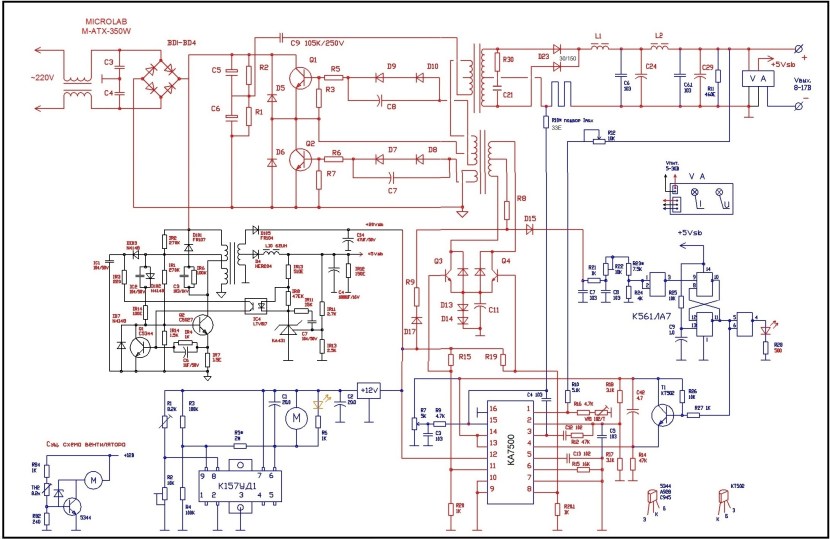 COLORSIT 350W 340U-SCH power supply circuit