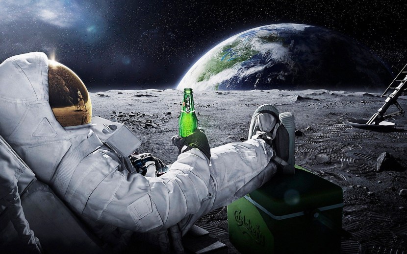 Cosmonaut with beer
