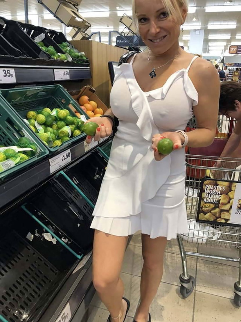 Beautiful saleswoman in the store