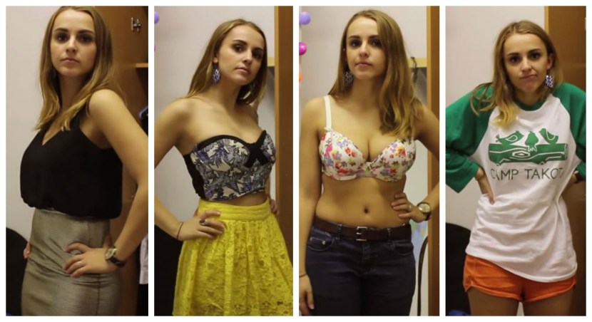 A dressed undressed collage