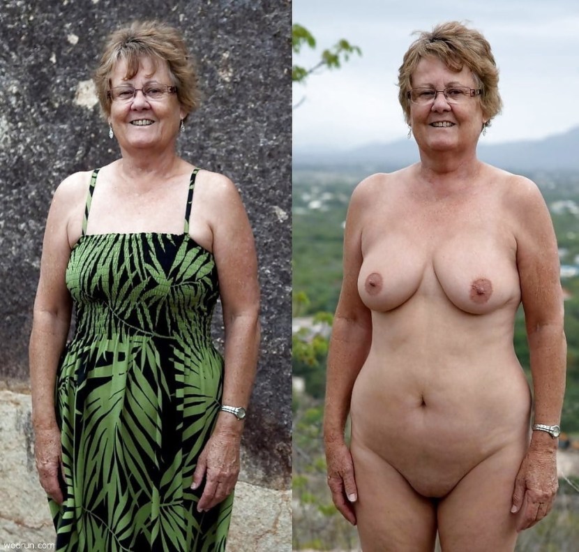 Separate naked old women