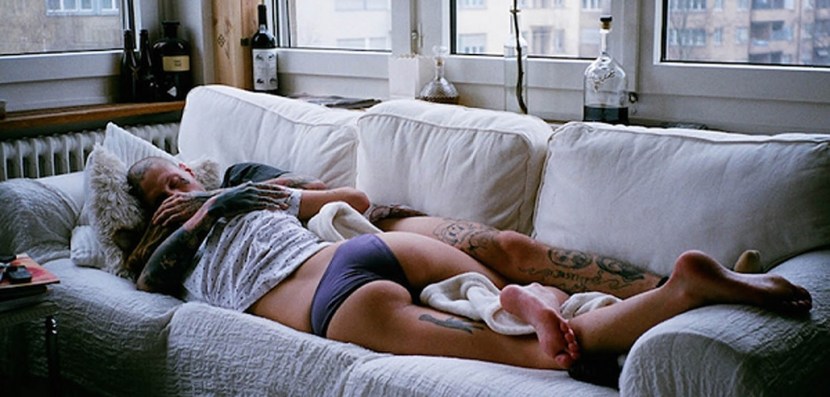 The girl is sleeping