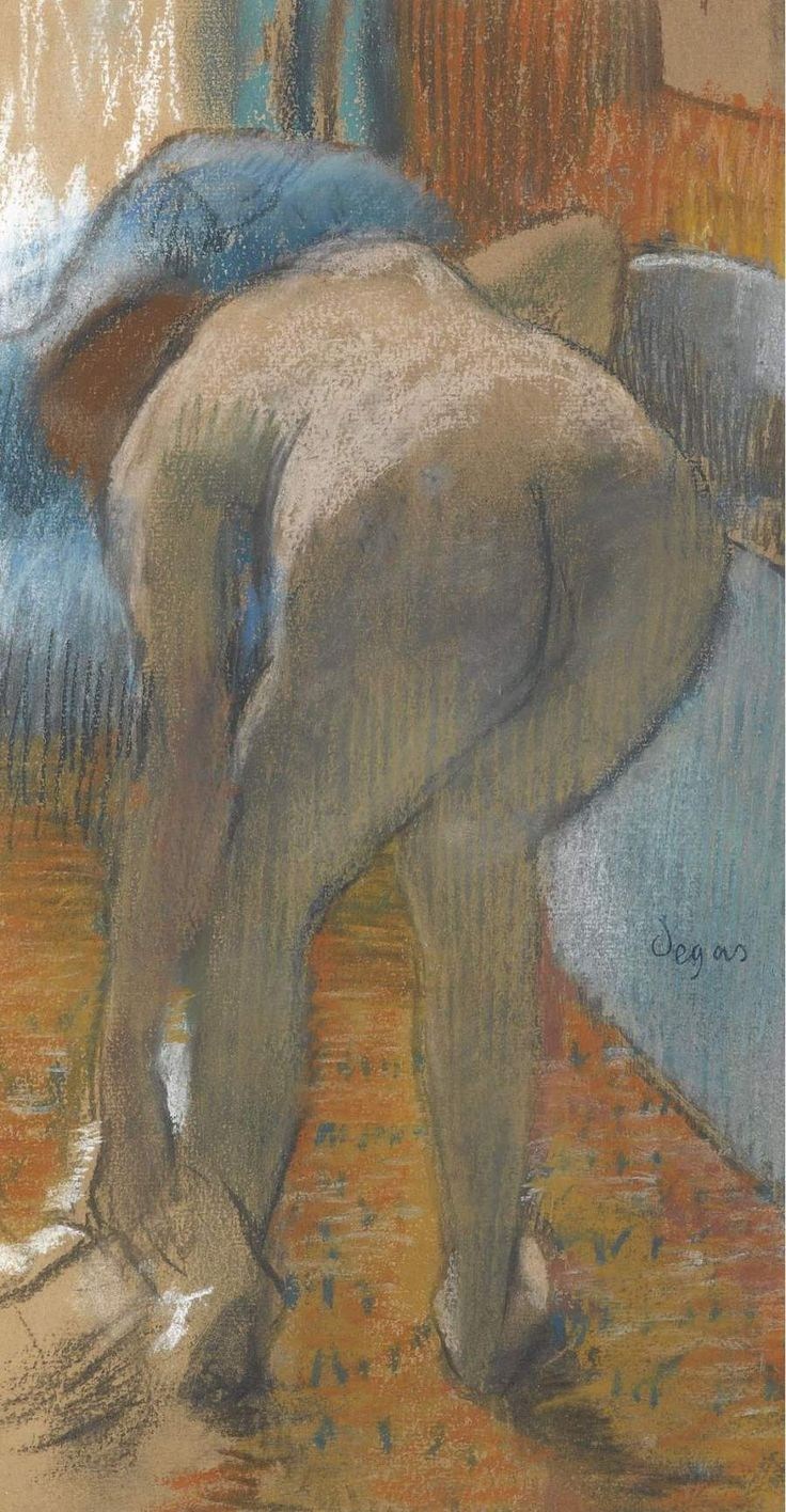 Edgar Degas after bath 1885