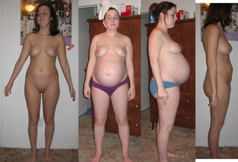 Pregnant naked Before and After Sex