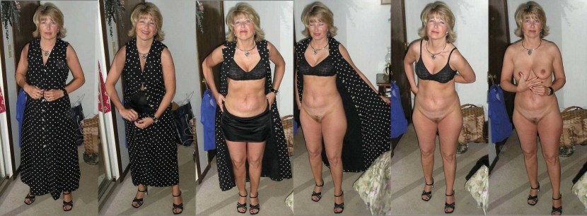 Old ladies in clothes and without