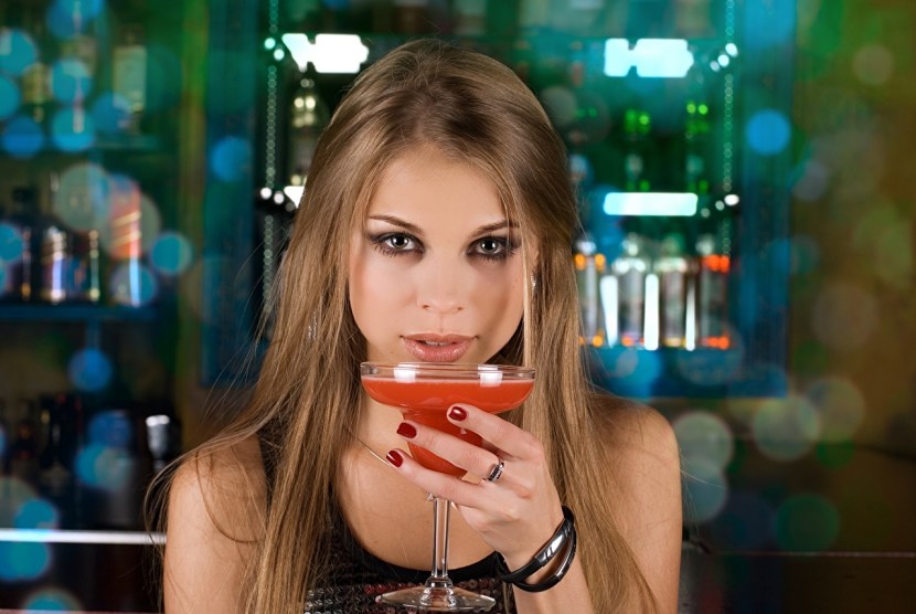 Beautiful girl with cocktail