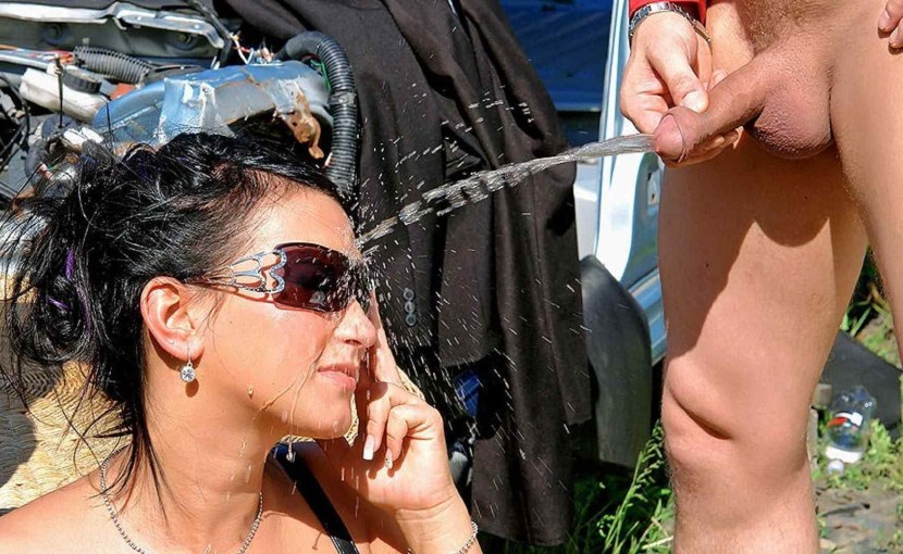 Naked on the beach golden rain