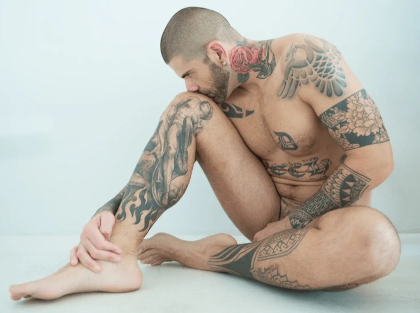 Naked men with tattoos