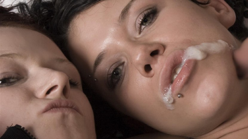 Beautiful female kiss+sperm