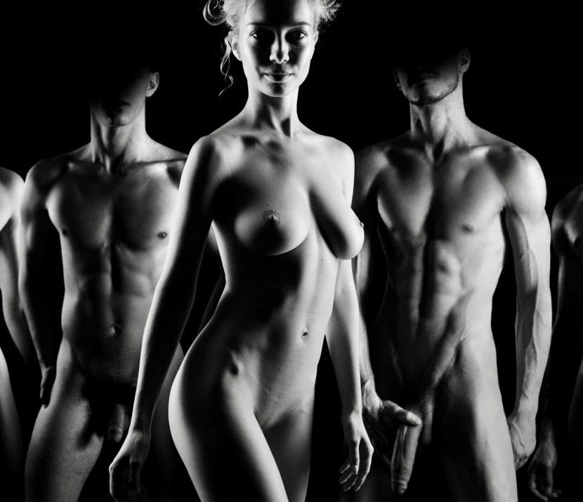 Boys and girls nude group