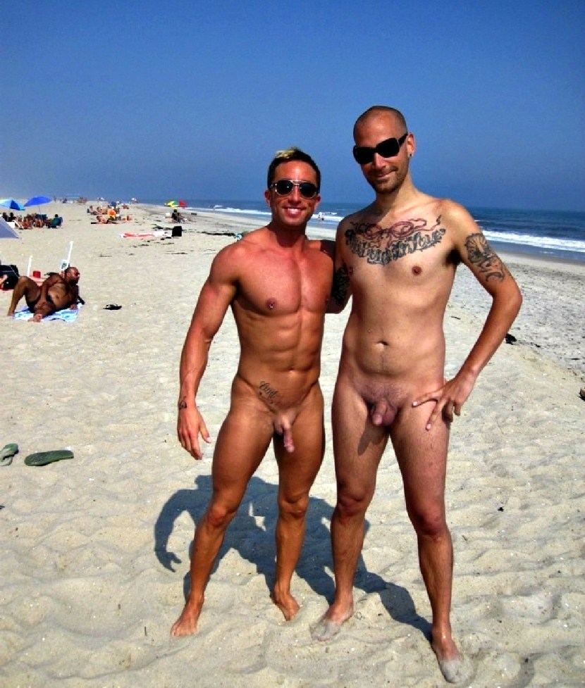 Naked men on a nudic beach