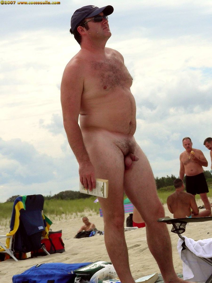 Naked elderly men on the beach