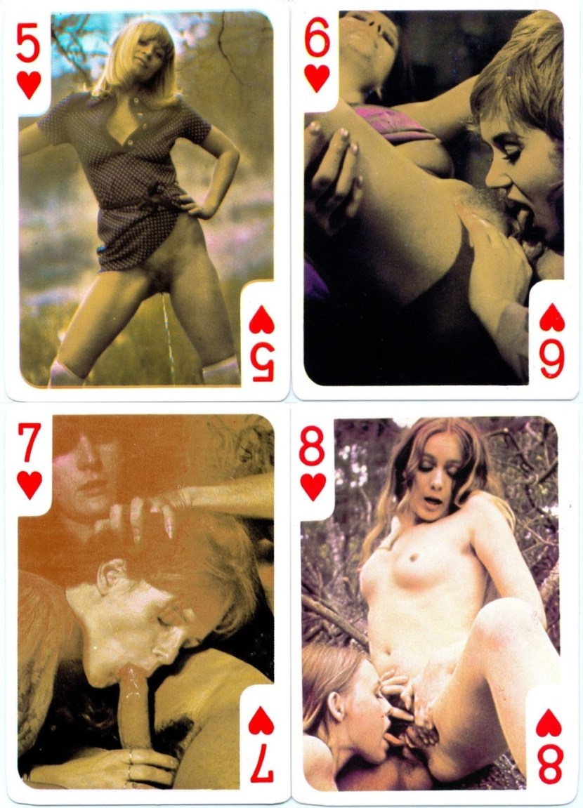 Old playing porn cards