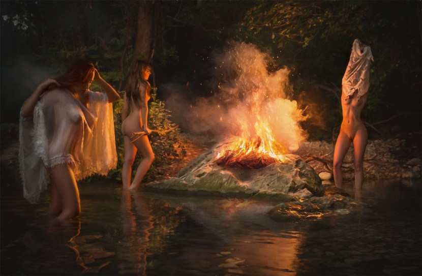 Nude photo shoot in the style of Ivan Kupala