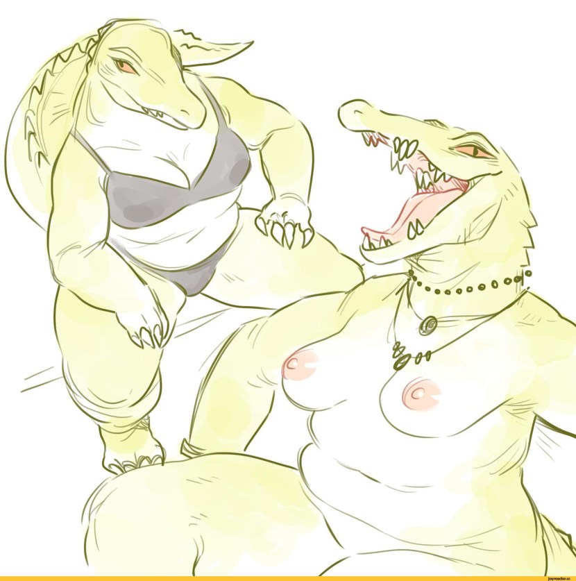 Furry crocodile with big tits