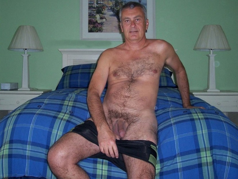 Elderly men without panties