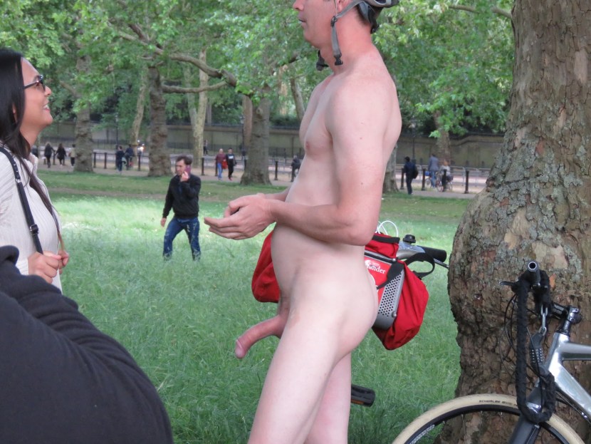 Men with an erection in public