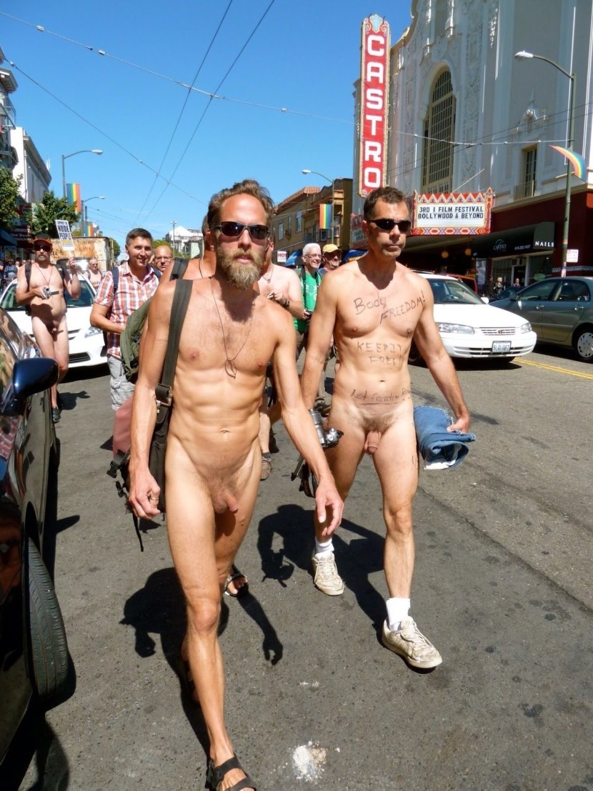 Naked on the street of men