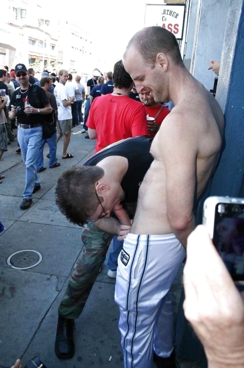 Naked man in a public place