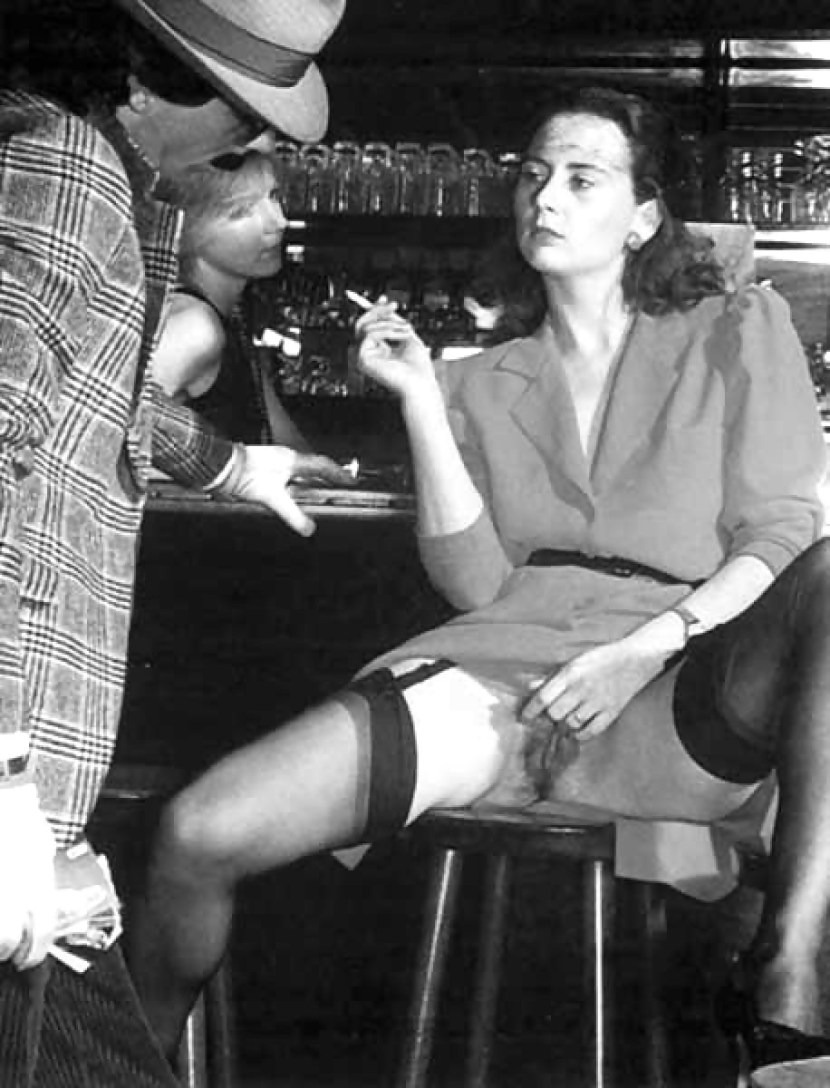 Porn films retro in a bar