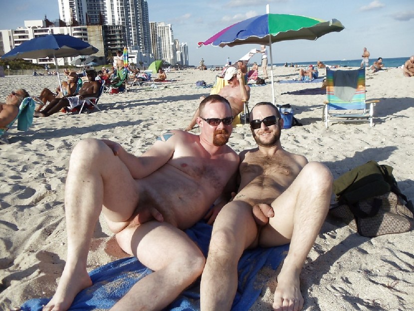 Naked man on the beach private