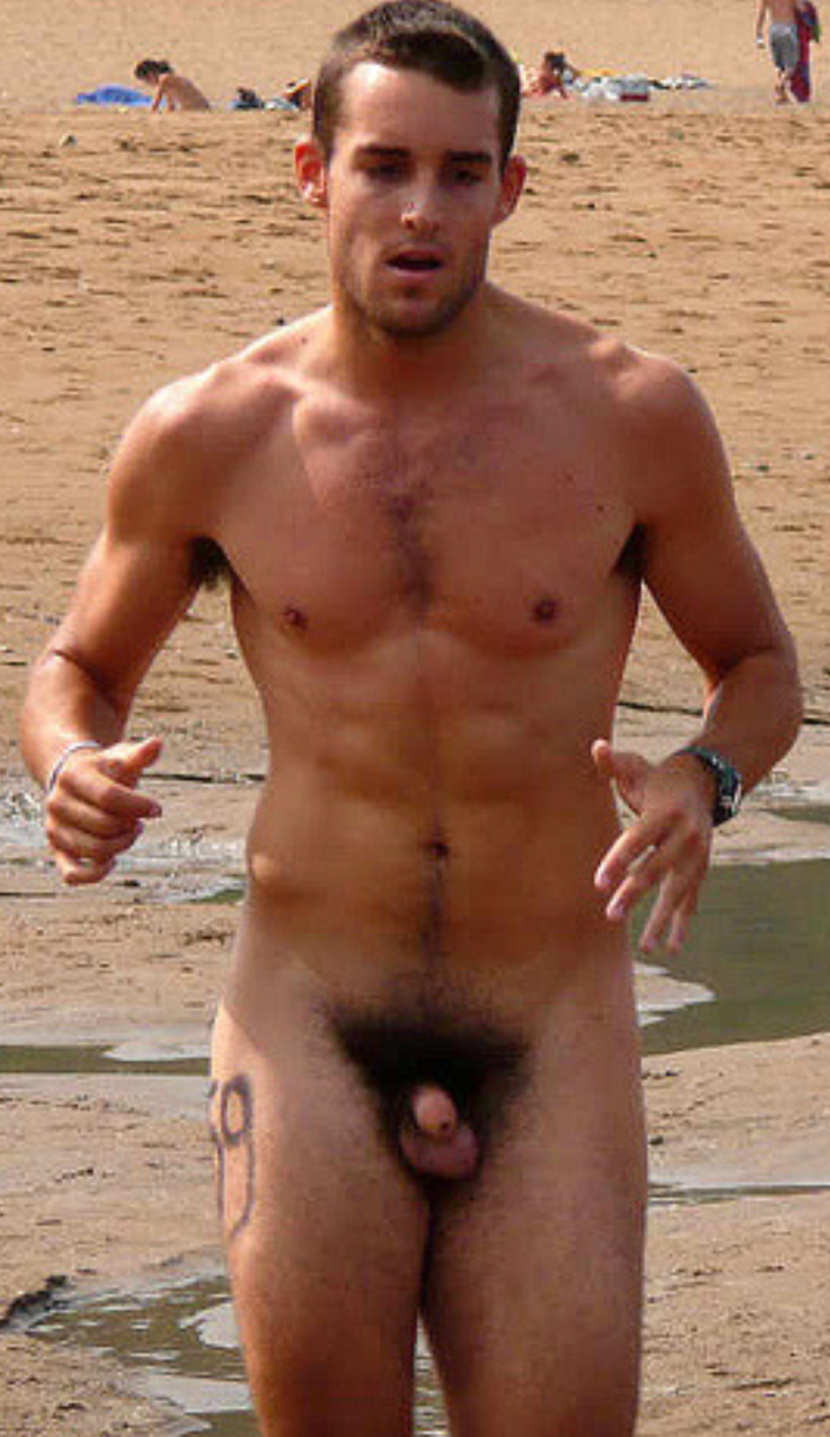 Naked young guys on the beach