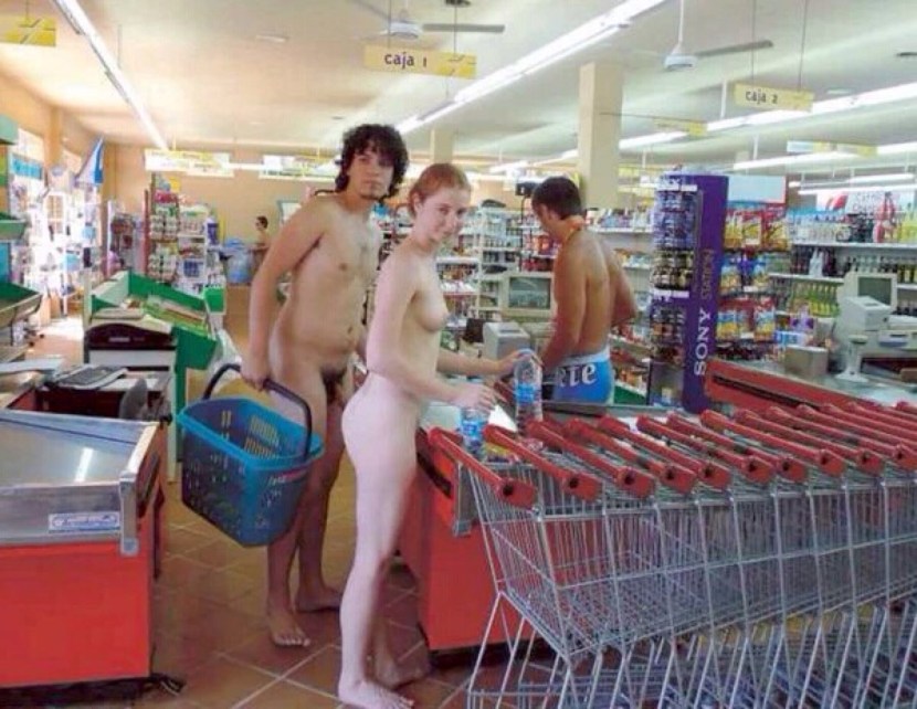 Shoping naked in the store