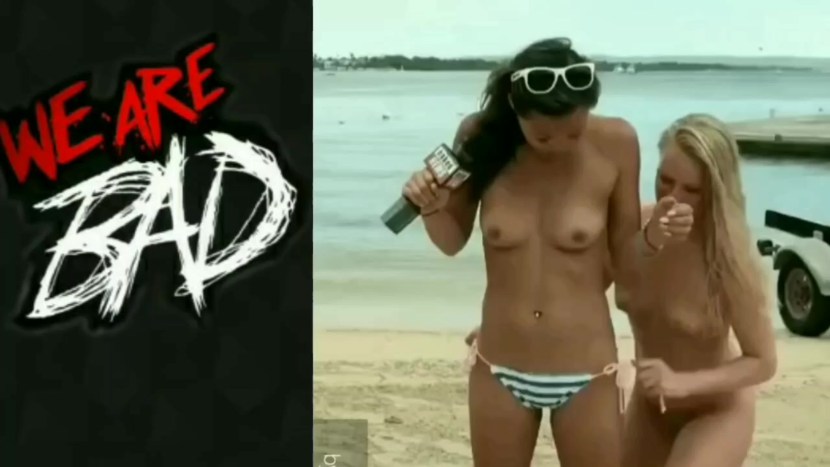 Girls have fun on the beach