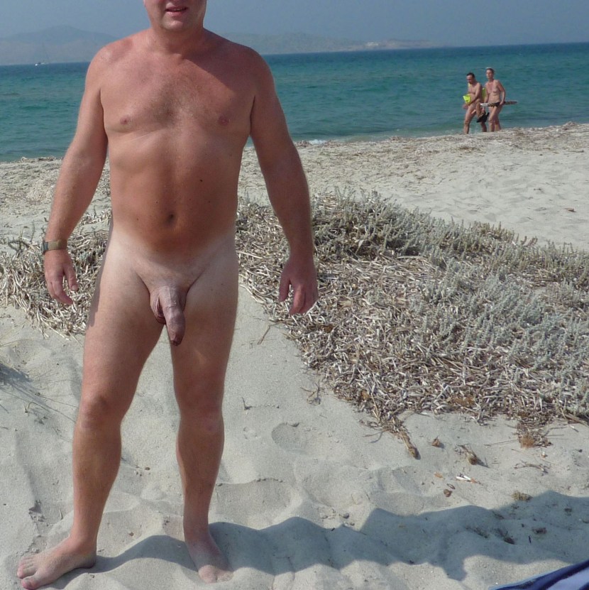 Mature naked men on the beach