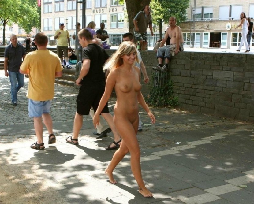Naked women in public places