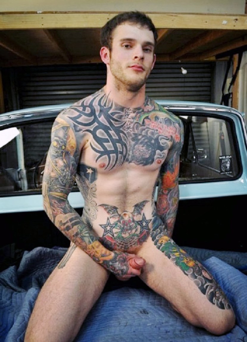 Naked tattooed guys