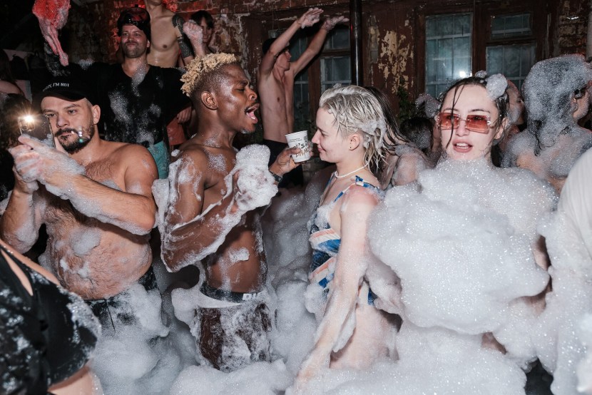 Girls at the foam party