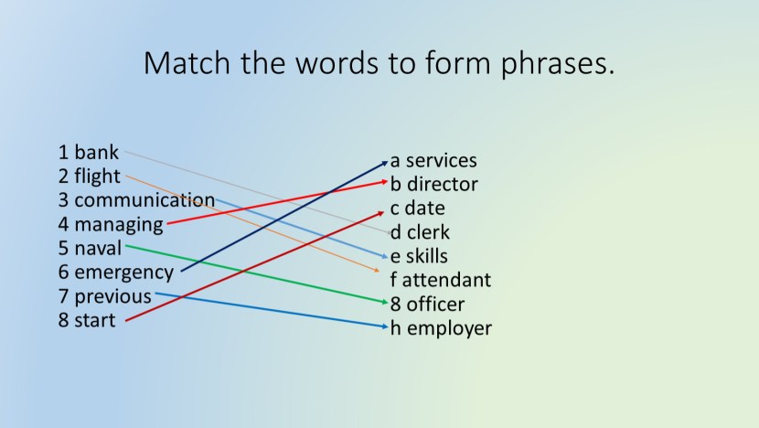 Match the Words Tasks