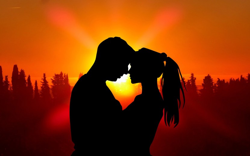 A couple at sunset
