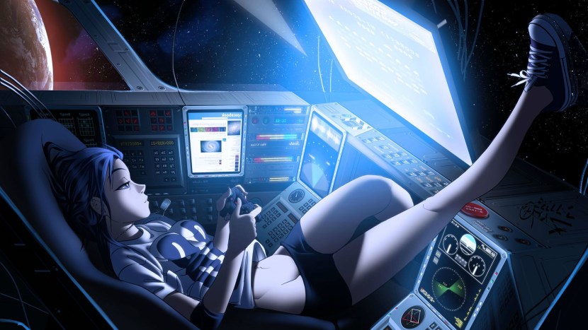 Girl on a spaceship