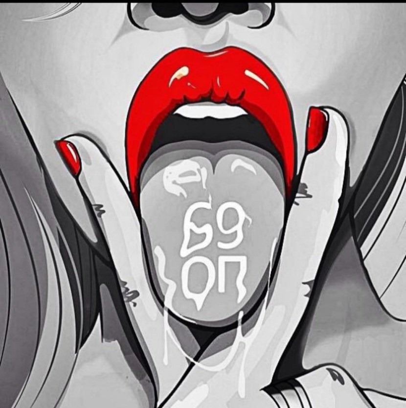 Girl tongue between fingers
