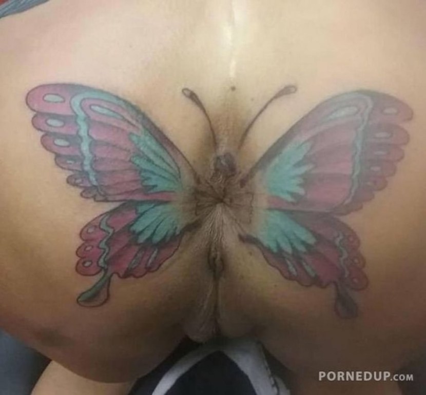 Babochka tattoo on the anus