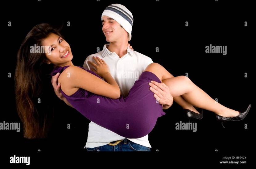 A person is carried in the arms