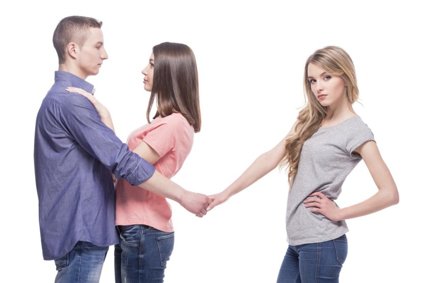 Kiss in the neck of a man