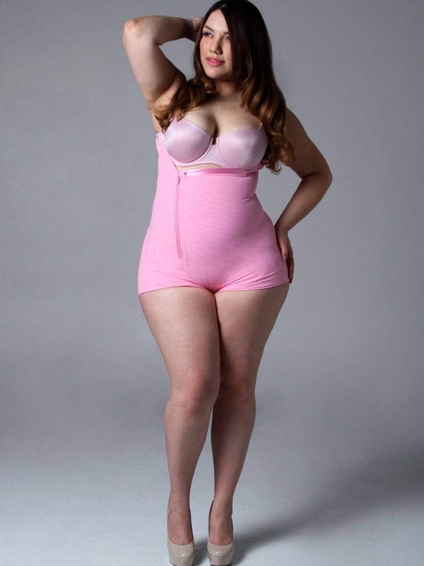 Chubby girl in shorts