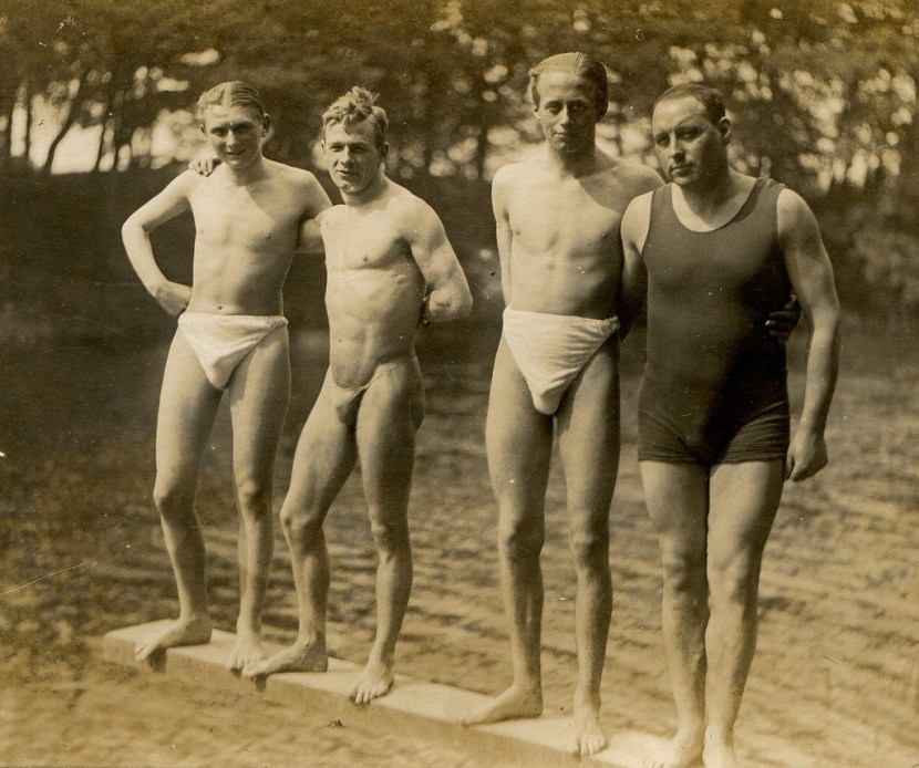 Adult women in a closed swimsuit