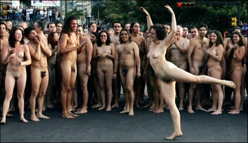 Parade of naked beautiful women