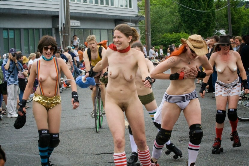 Naked women at the festival